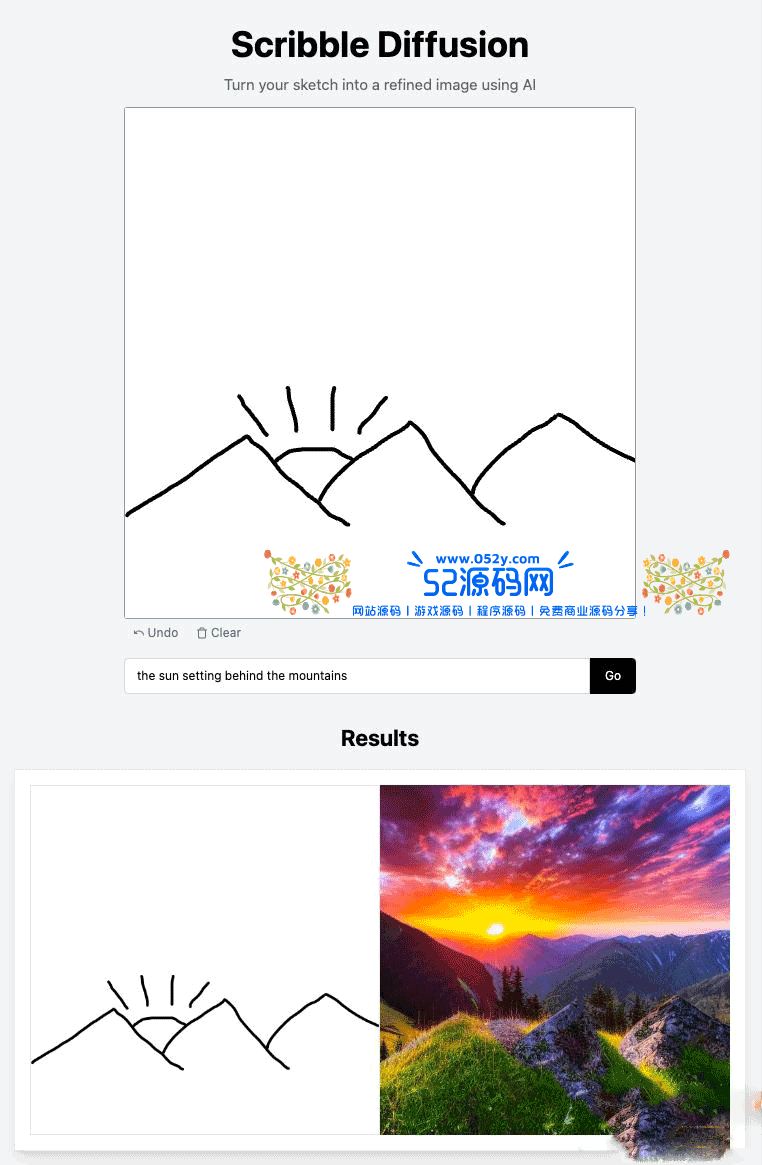 Scribble Diffusion 开源涂鸦 AI 绘画草图变成精致图像源码